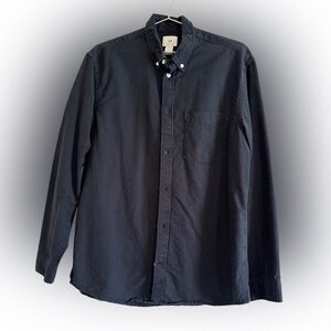 H&M Men’s Black Button-Down Shirt - Size Large, Regular Fit, Long Sleeve